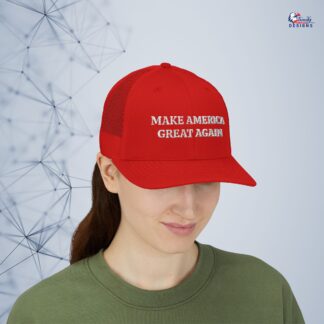 Patriotic Glitter Snapback Trucker Cap - Make America Great Again, Red Hat, Political Gear, Support USA, Trendy Cap