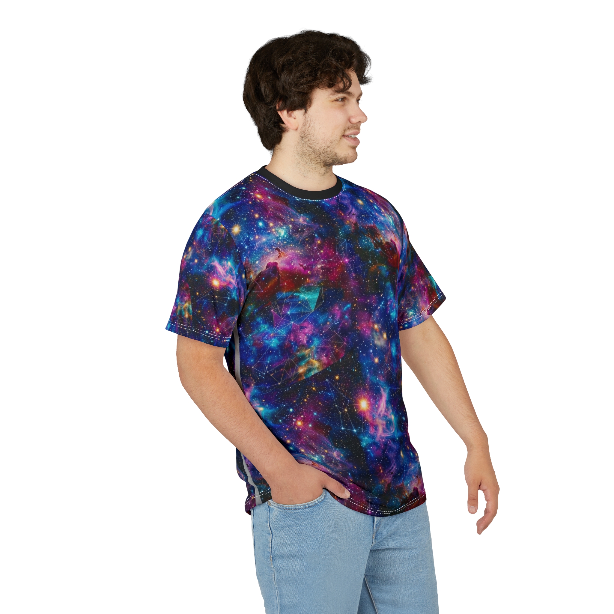 Galaxy Nebula All-Over Print Tee — Cosmic Space Galaxy T-Shirt - Image 3