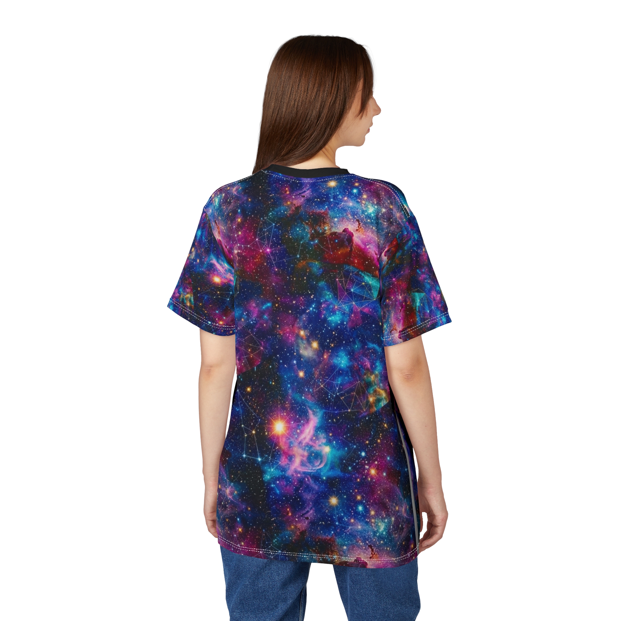 Galaxy Nebula All-Over Print Tee — Cosmic Space Galaxy T-Shirt - Image 4
