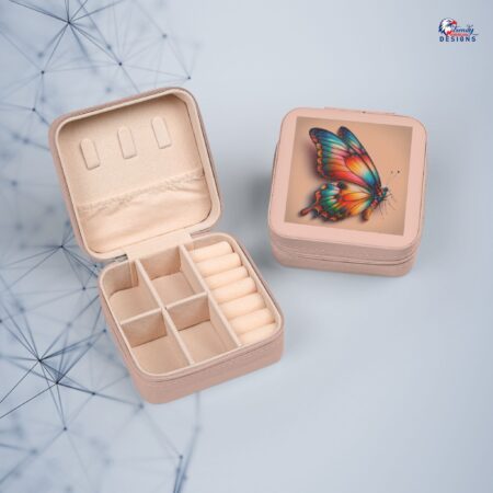 Butterfly Jewelry Travel Case — Compact Portable Jewelry Box for Earrings, Rings & Necklaces
