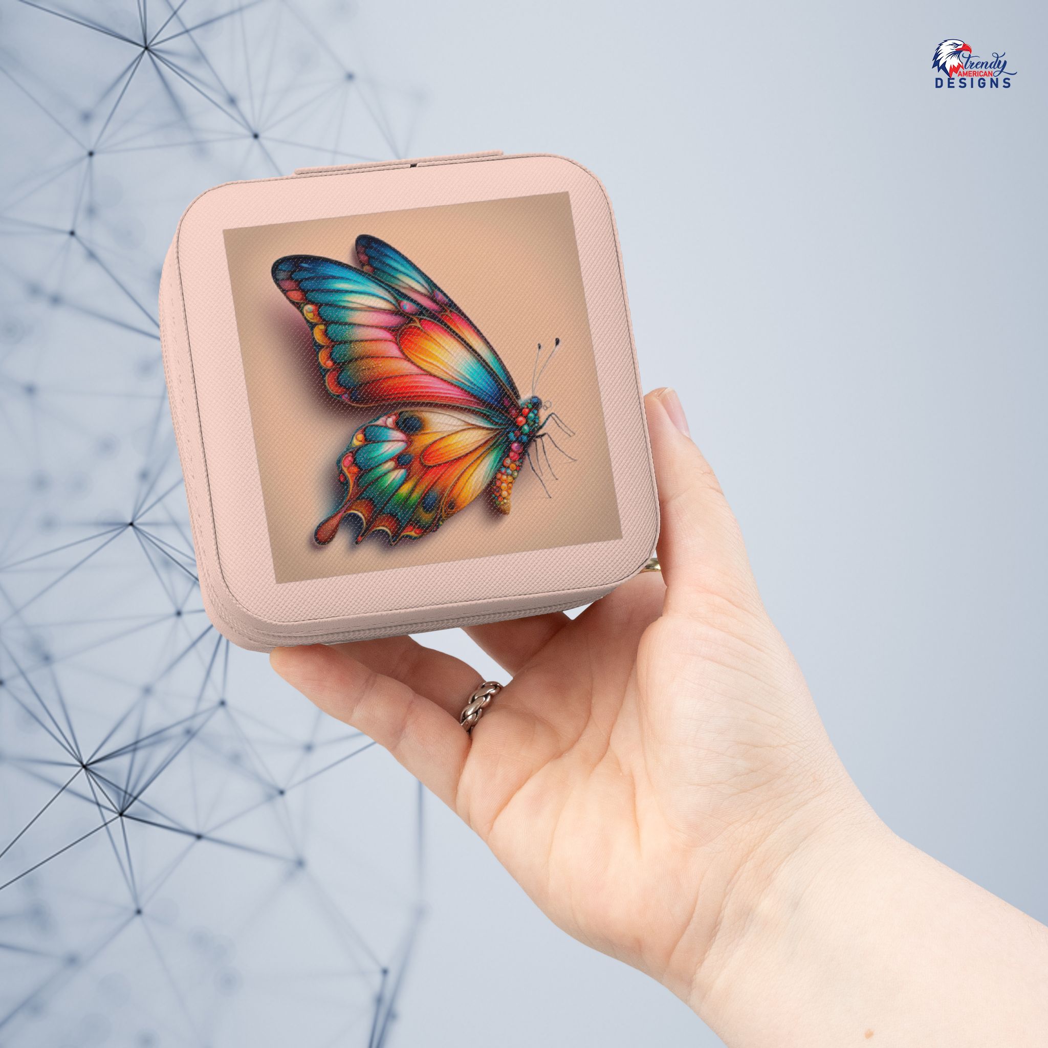 Butterfly Jewelry Travel Case — Compact Portable Jewelry Box for Earrings, Rings & Necklaces - Image 2