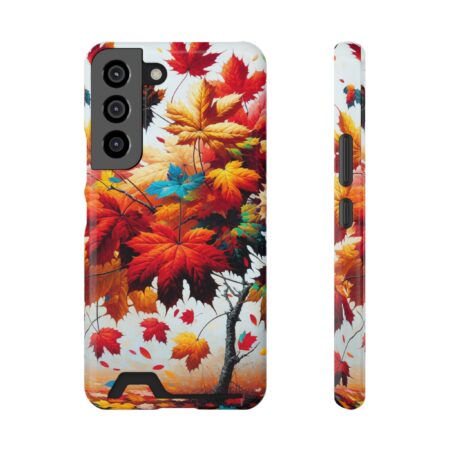 Autumn Maple Phone Card Case — Fall Leaves Cardholder Phone Case