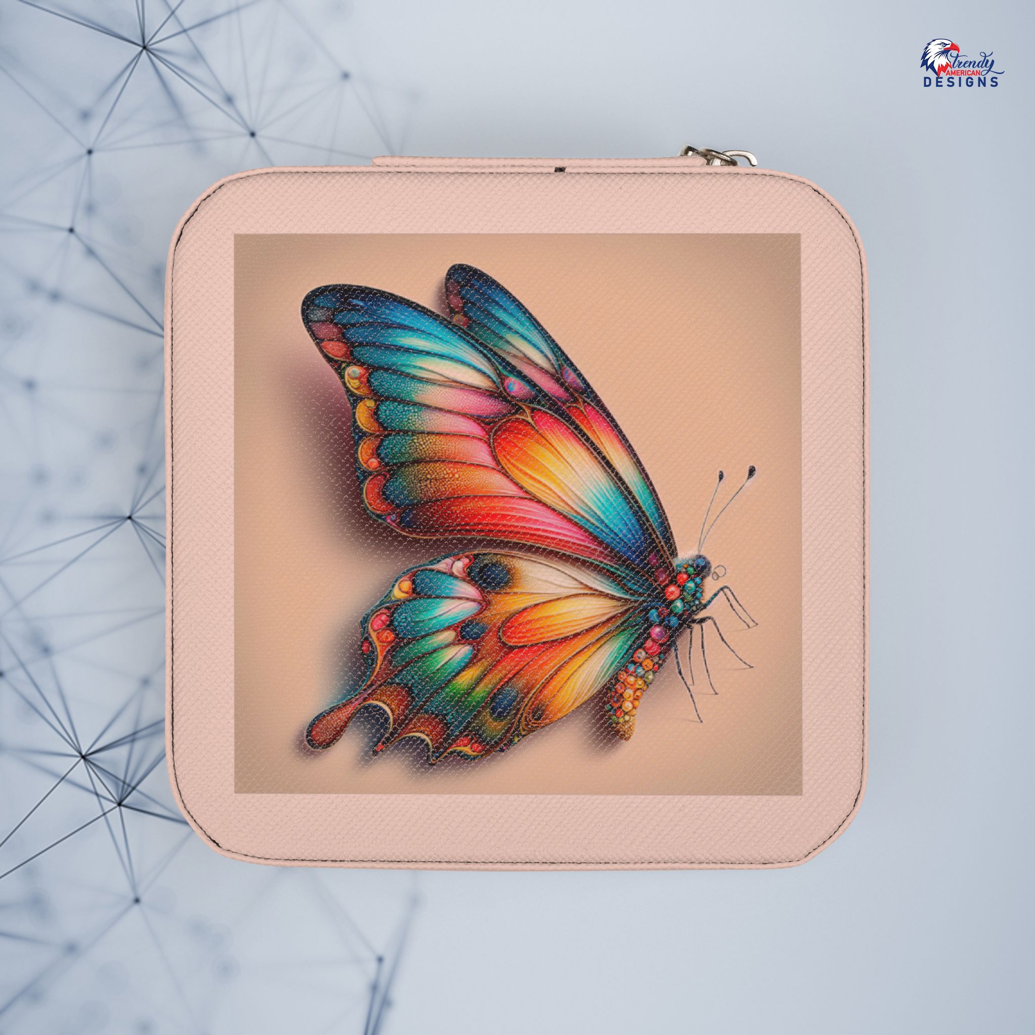 Butterfly Jewelry Travel Case — Compact Portable Jewelry Box for Earrings, Rings & Necklaces - Image 3