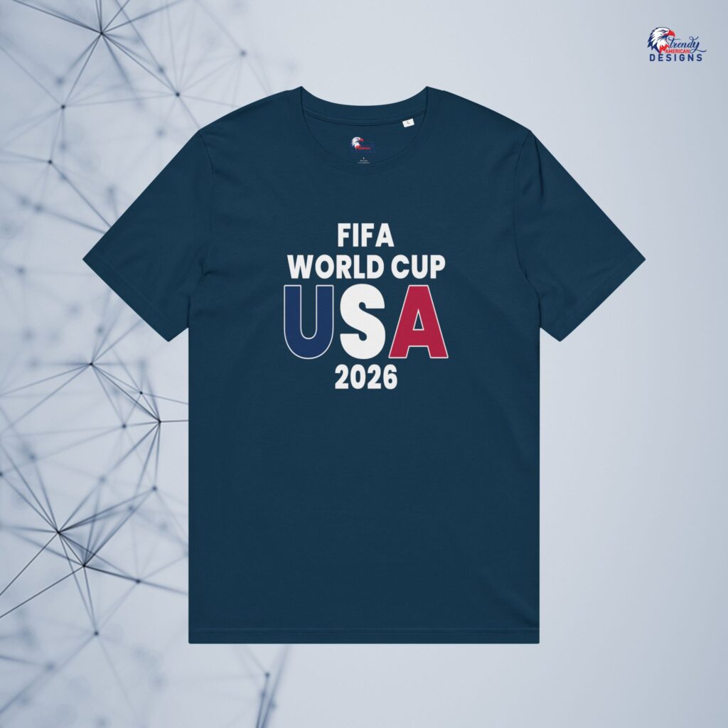 FIFA World Cup USA 2026 T-Shirt — Red White Blue Soccer Tee