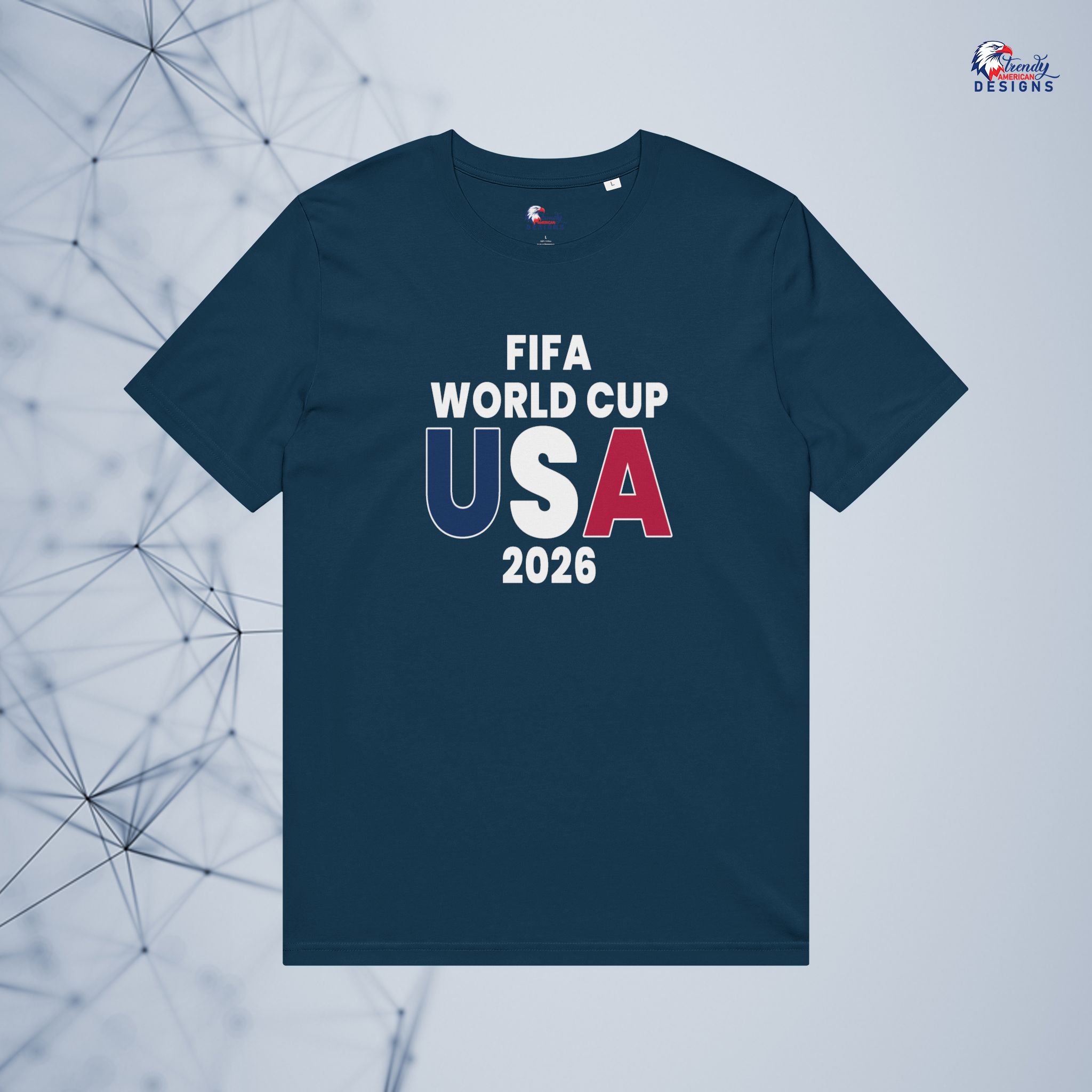 FIFA World Cup USA 2026 T-Shirt — Red White Blue Soccer Tee