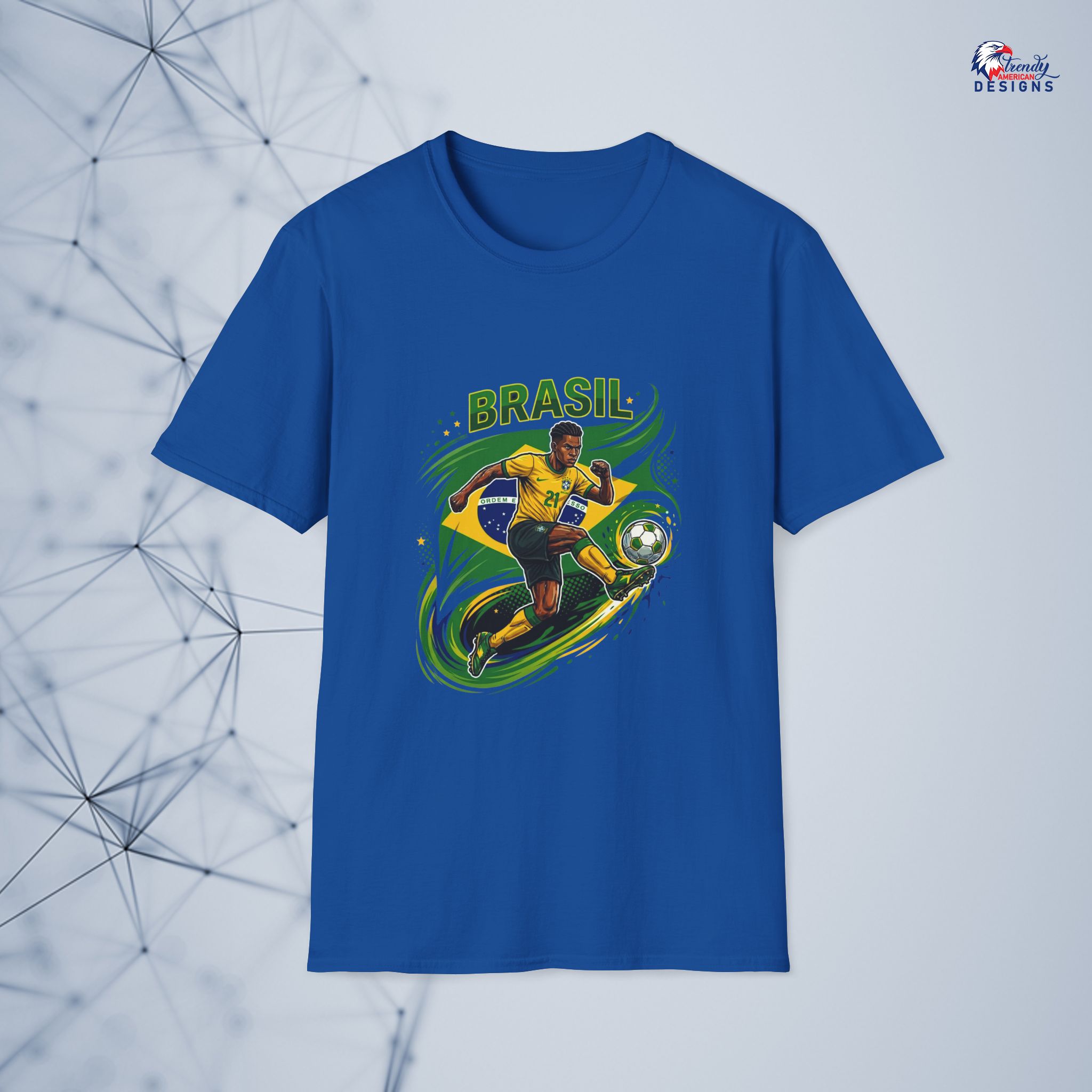 Brasil Soccer T-Shirt — Yellow Brazil Football Fan Tee - Image 3