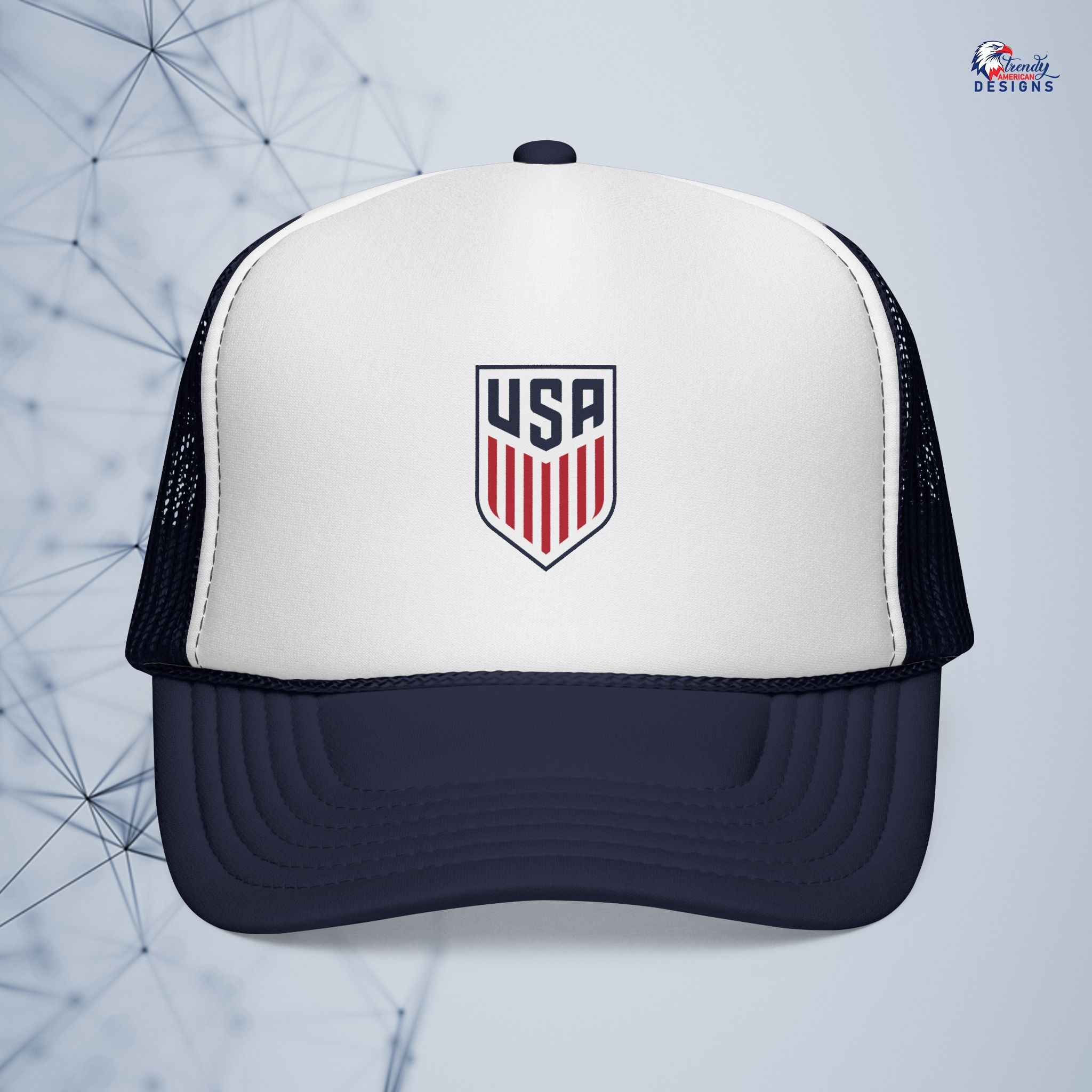 USA Shield Trucker Cap — Embroidered Patriotic Mesh for Football supporter - Image 7