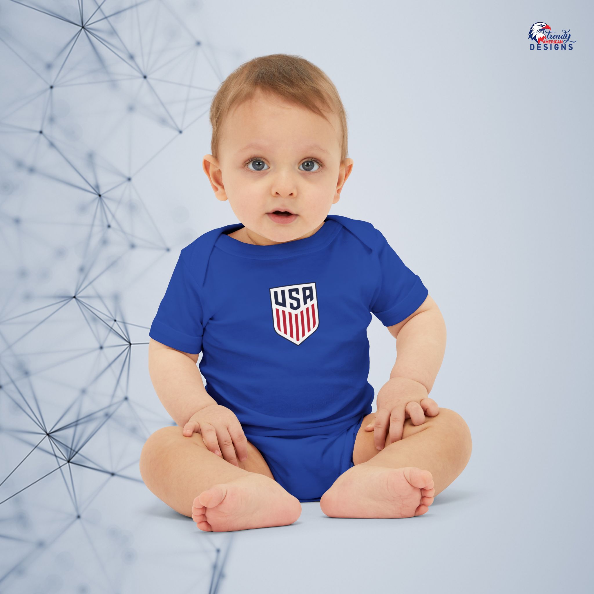 USA Infant Onesie — Baby Jersey One-Piece with USA Football fan World cup Logo - Image 3