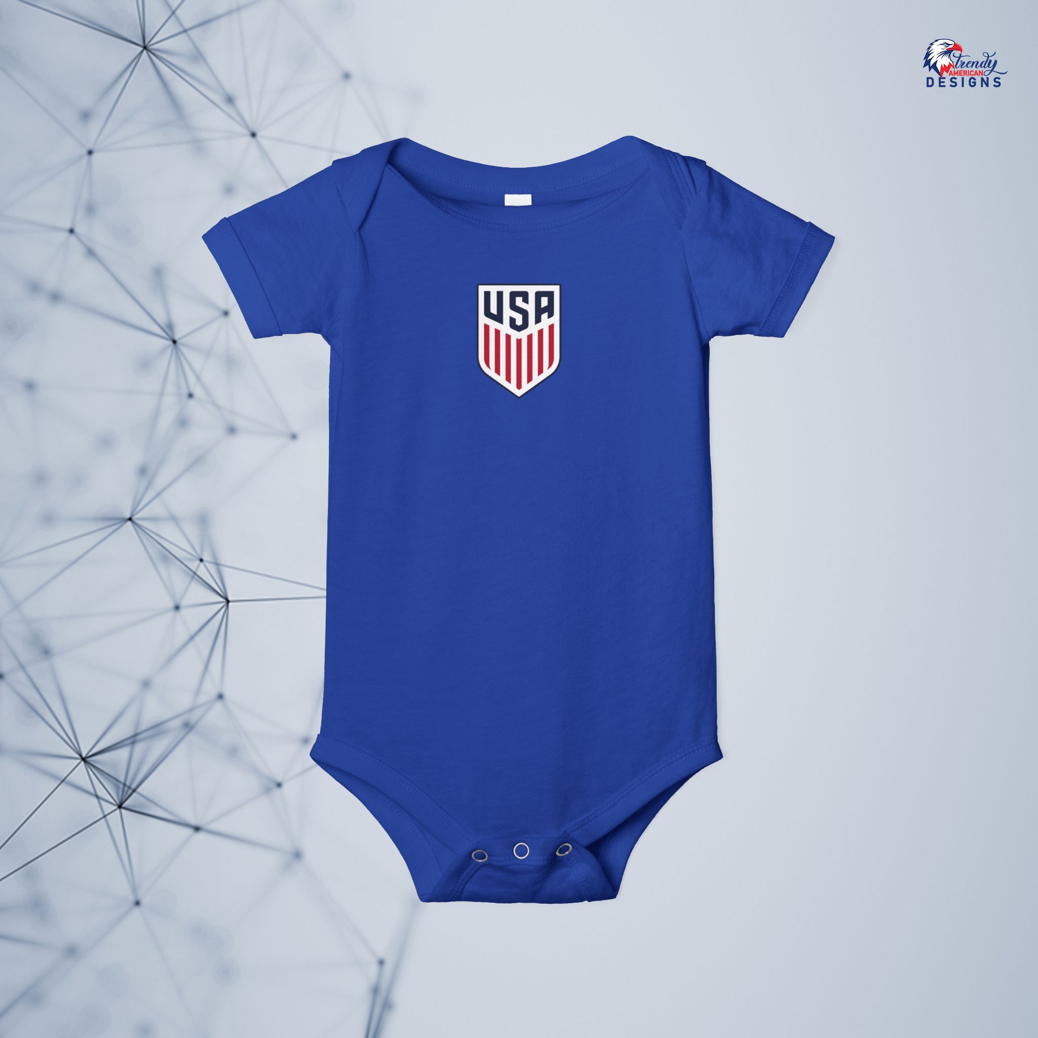 USA Infant Onesie — Baby Jersey One-Piece with USA Football fan World cup Logo - Image 4