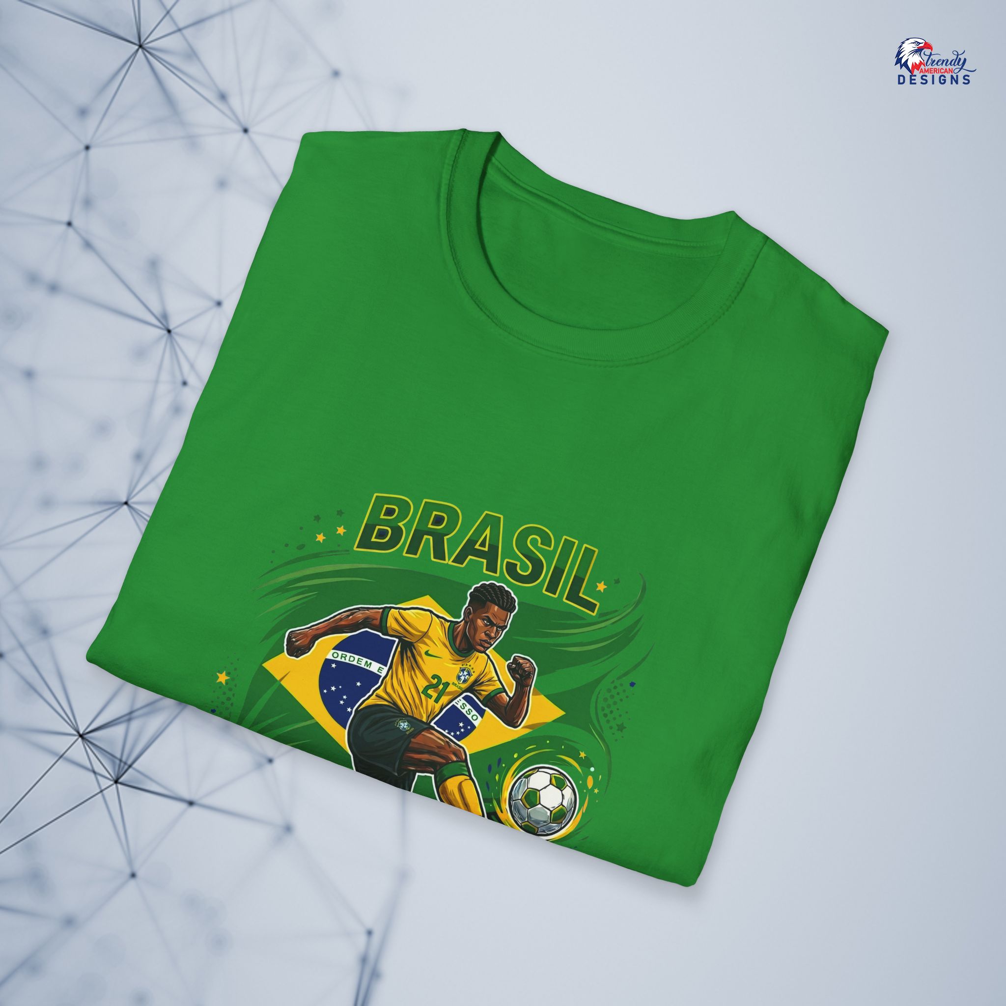 Brasil Soccer T-Shirt — Yellow Brazil Football Fan Tee - Image 6