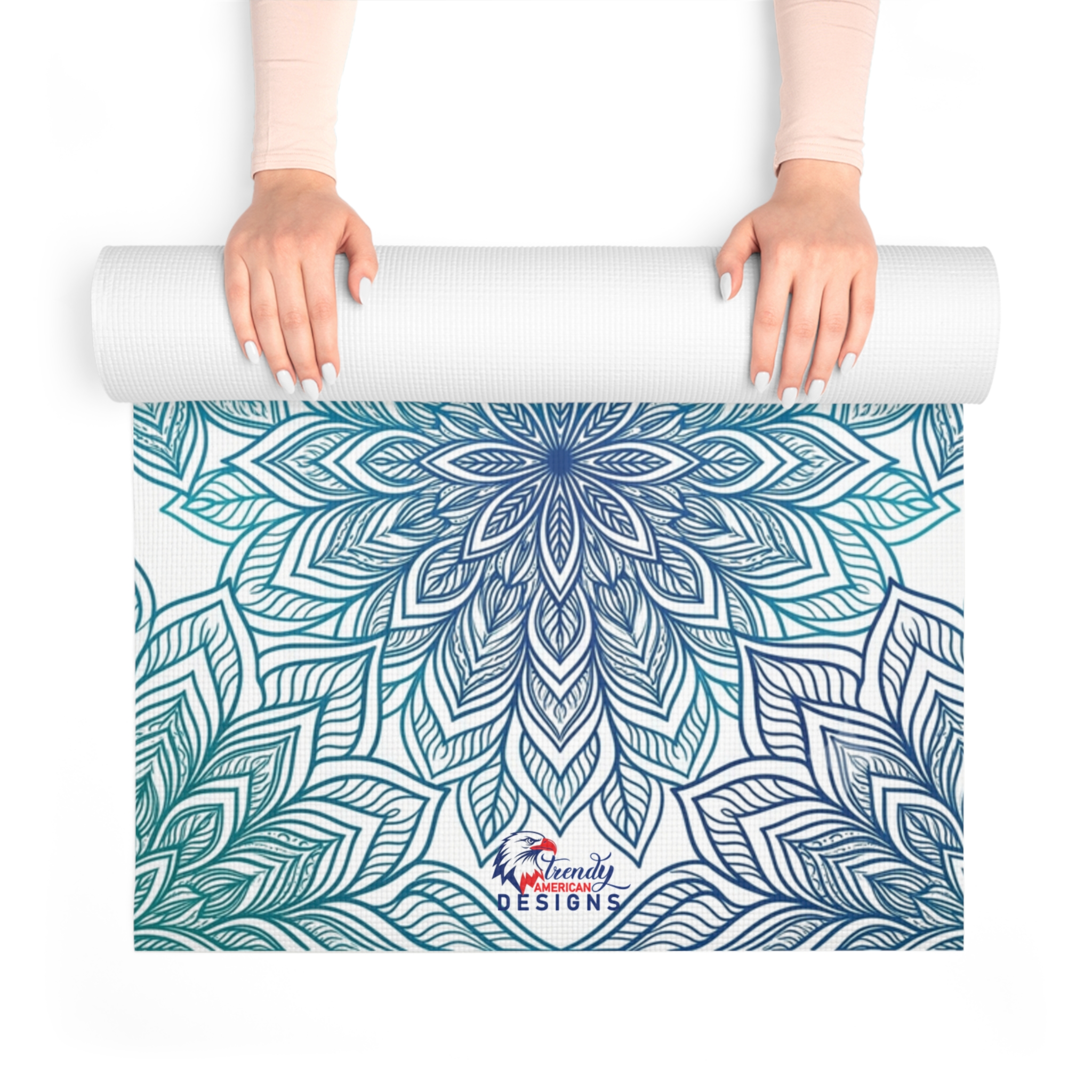 Rainbow Mandala Foam Yoga Mat — Non-Slip Meditation & Exercise Mat By Trendy American Designs - Image 4
