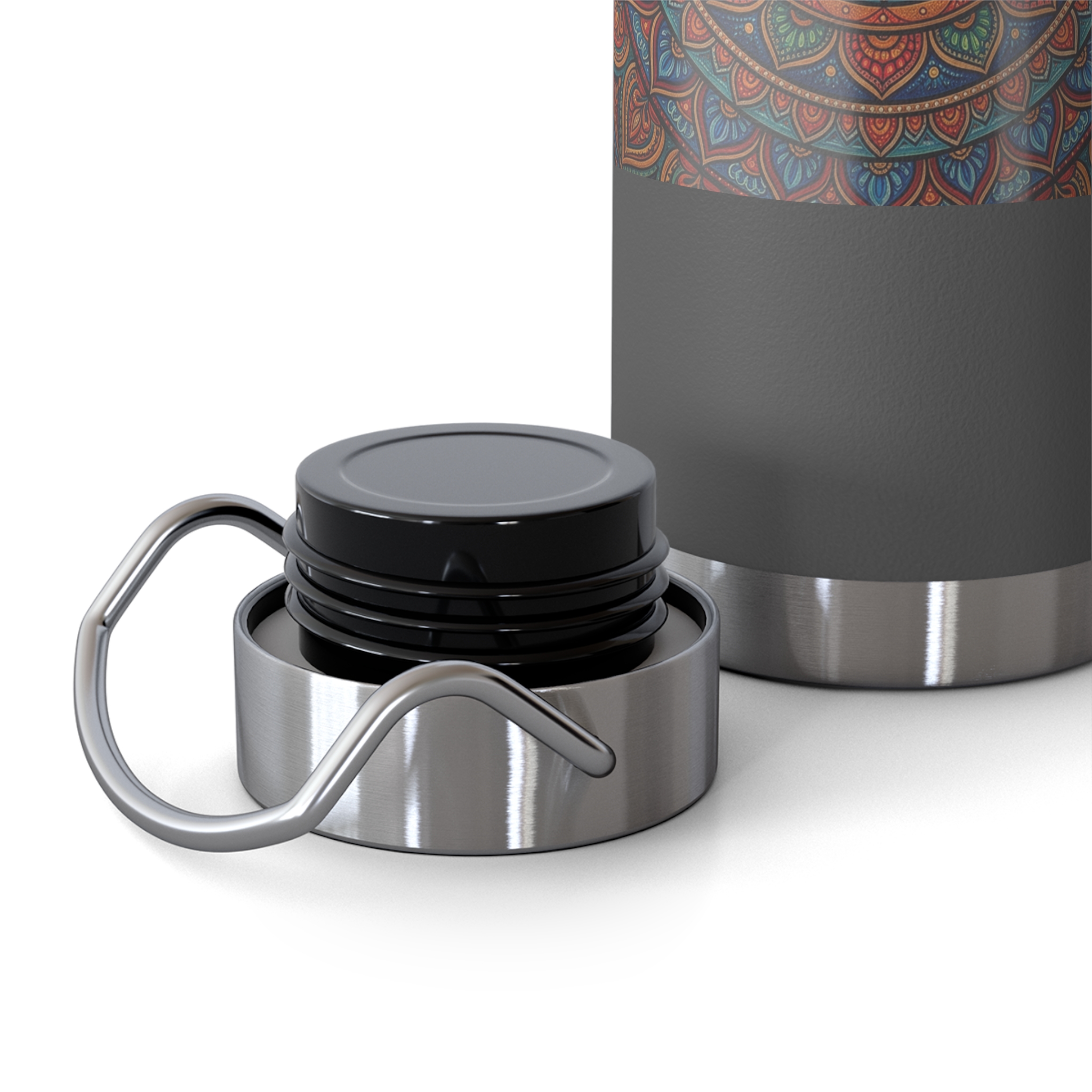 Mandala Copper Vacuum Insulated Water Bottle — 22oz Thermal Flask - Image 6