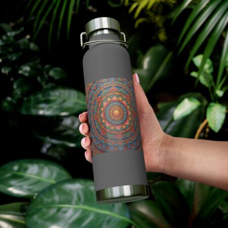 Mandala Copper Vacuum Insulated Water Bottle — 22oz Thermal Flask