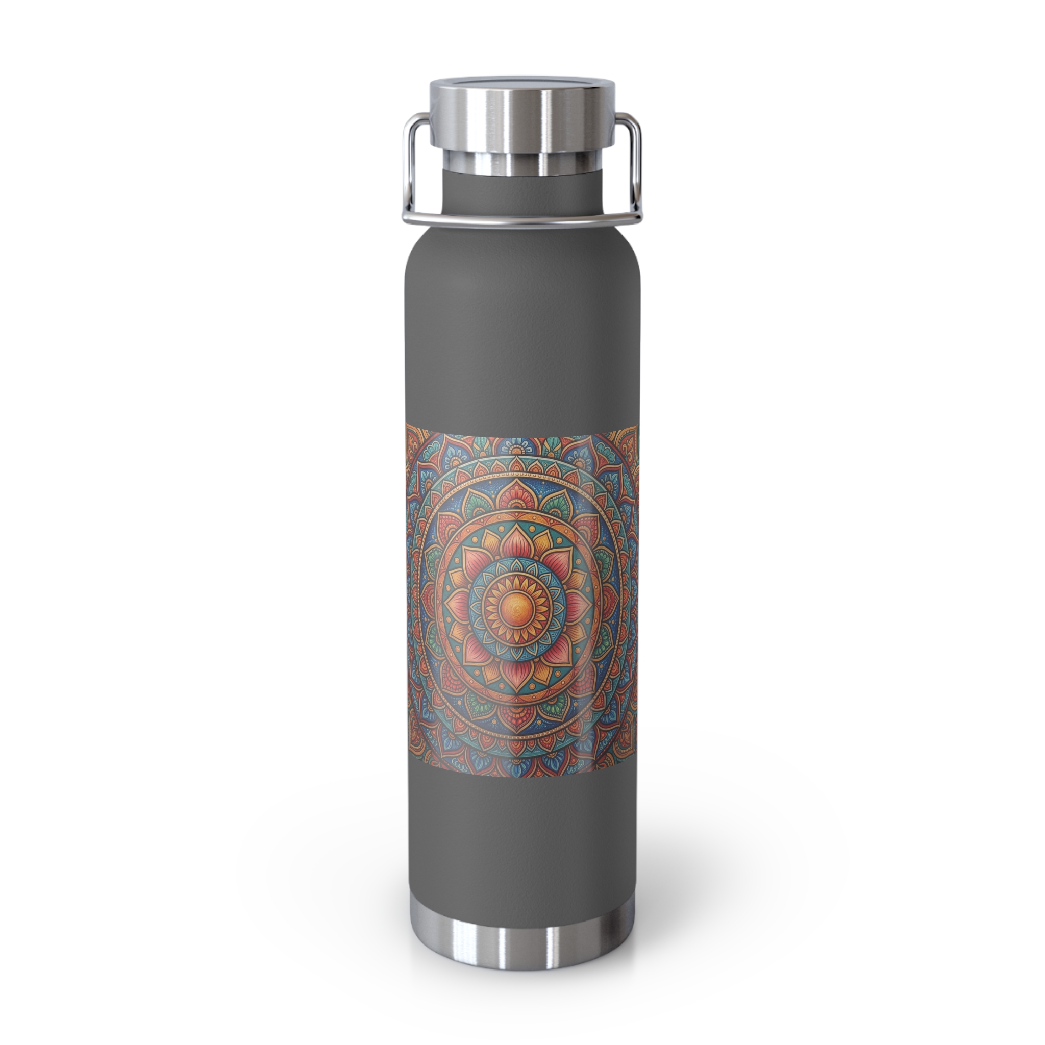 Mandala Copper Vacuum Insulated Water Bottle — 22oz Thermal Flask - Image 2