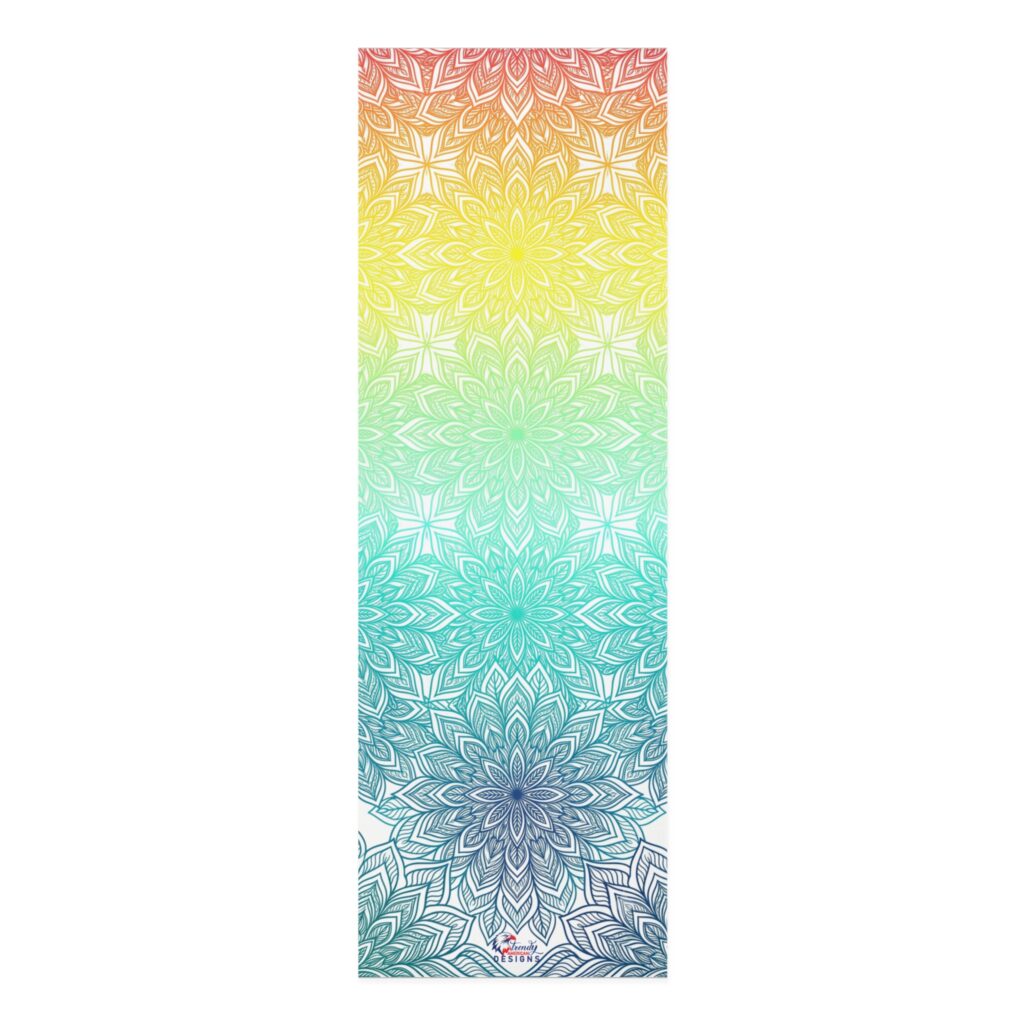 Rainbow Mandala Foam Yoga Mat — Non-Slip Meditation & Exercise Mat By Trendy American Designs