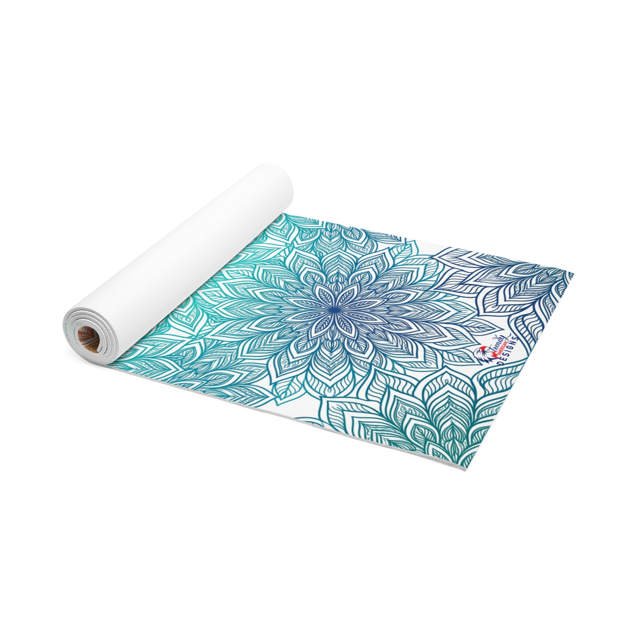 Rainbow Mandala Foam Yoga Mat — Non-Slip Meditation & Exercise Mat By Trendy American Designs - Image 2