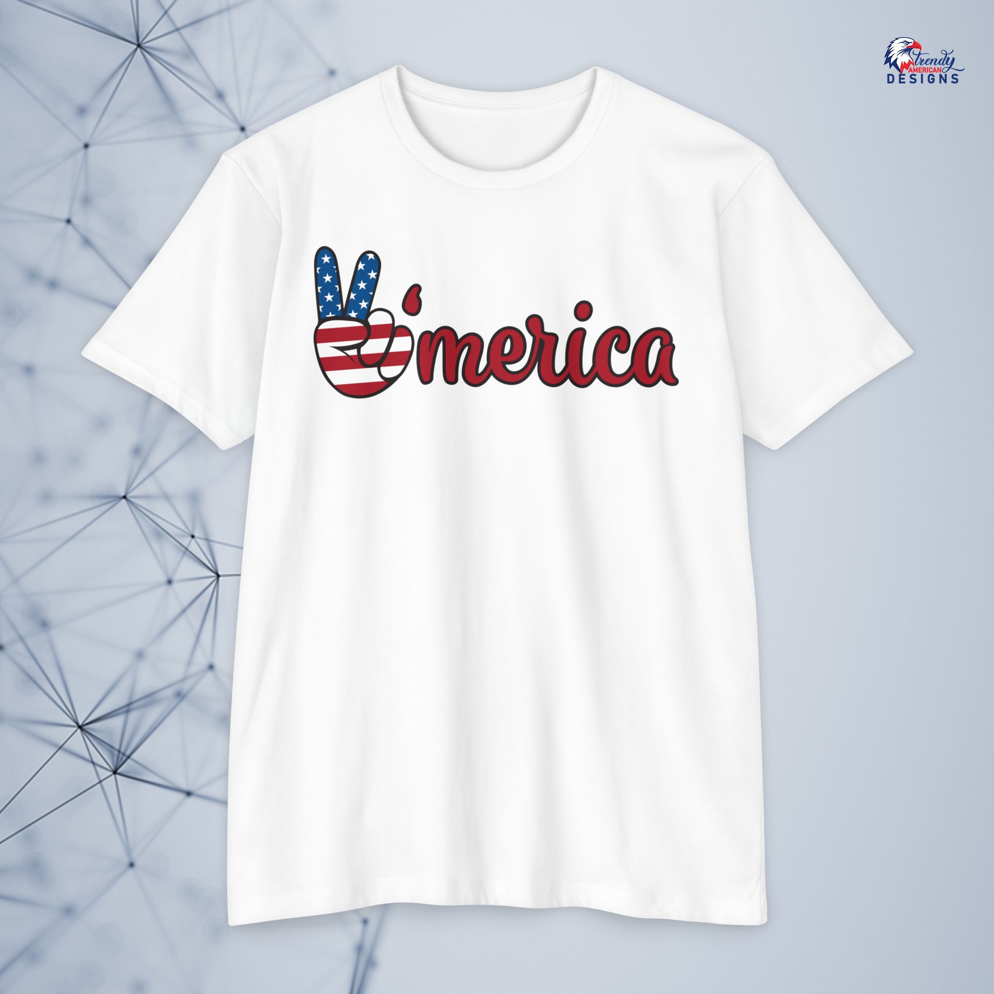 'Merica Peace Sign T-Shirt — Patriotic USA 4th of July Tee - Image 2