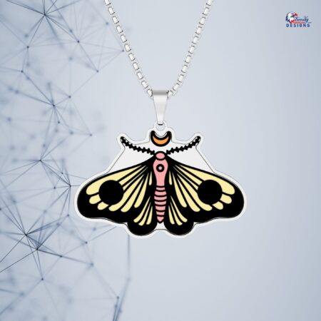 Custom Photo Moth Pendant — Personalized Cutout Necklace