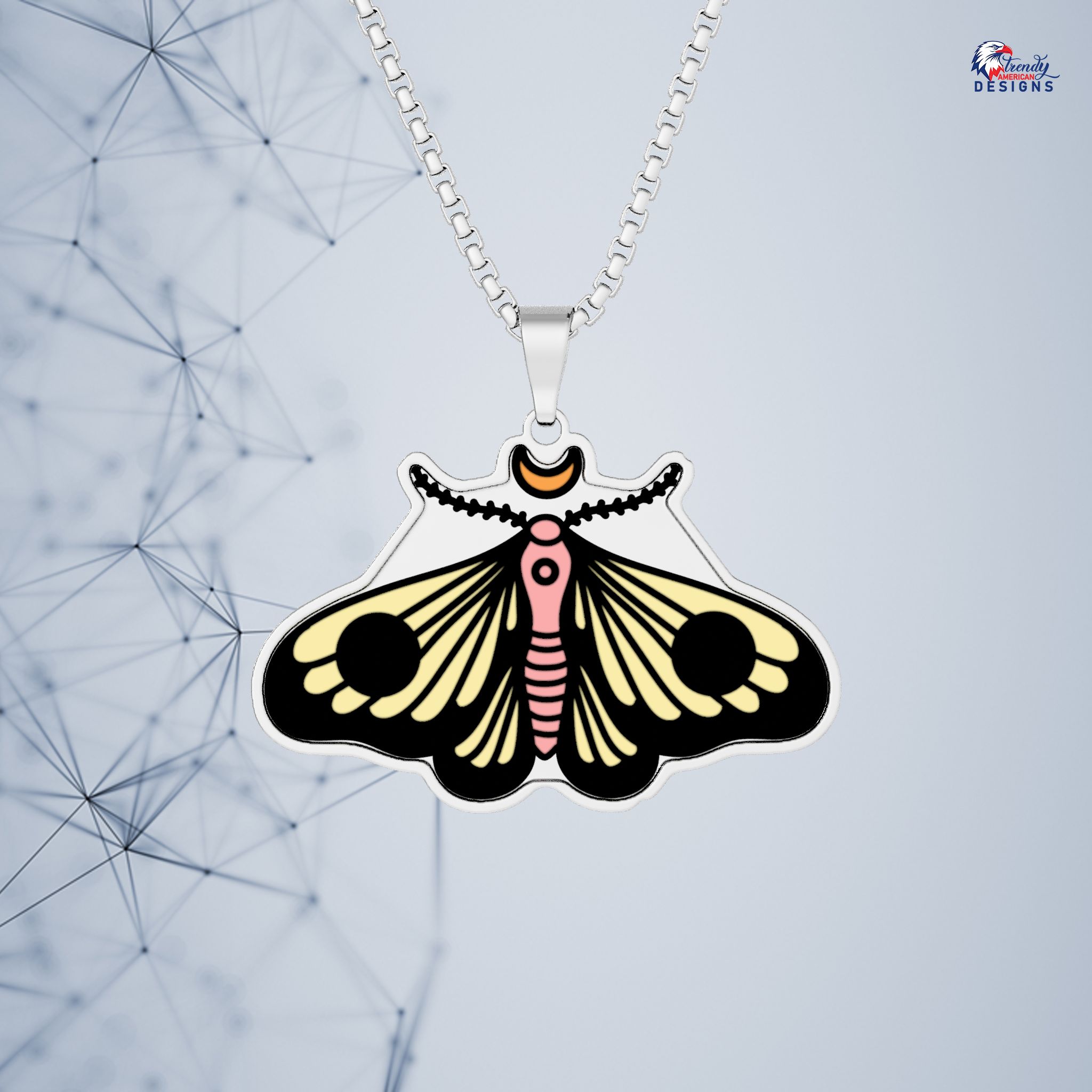 Custom Photo Moth Pendant — Personalized Cutout Necklace