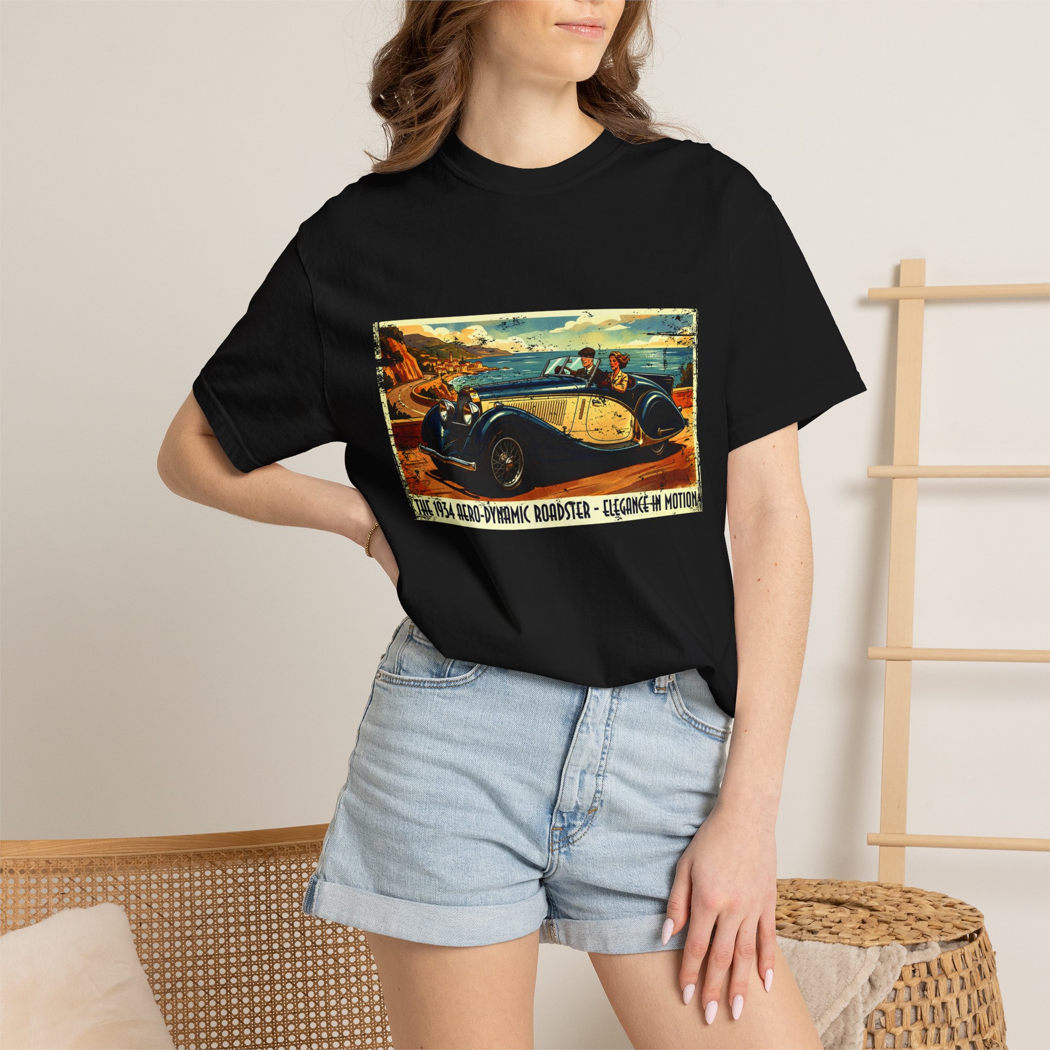 Vintage Roadtrip T-Shirt — Classic 1950s Car Poster Design - Image 3