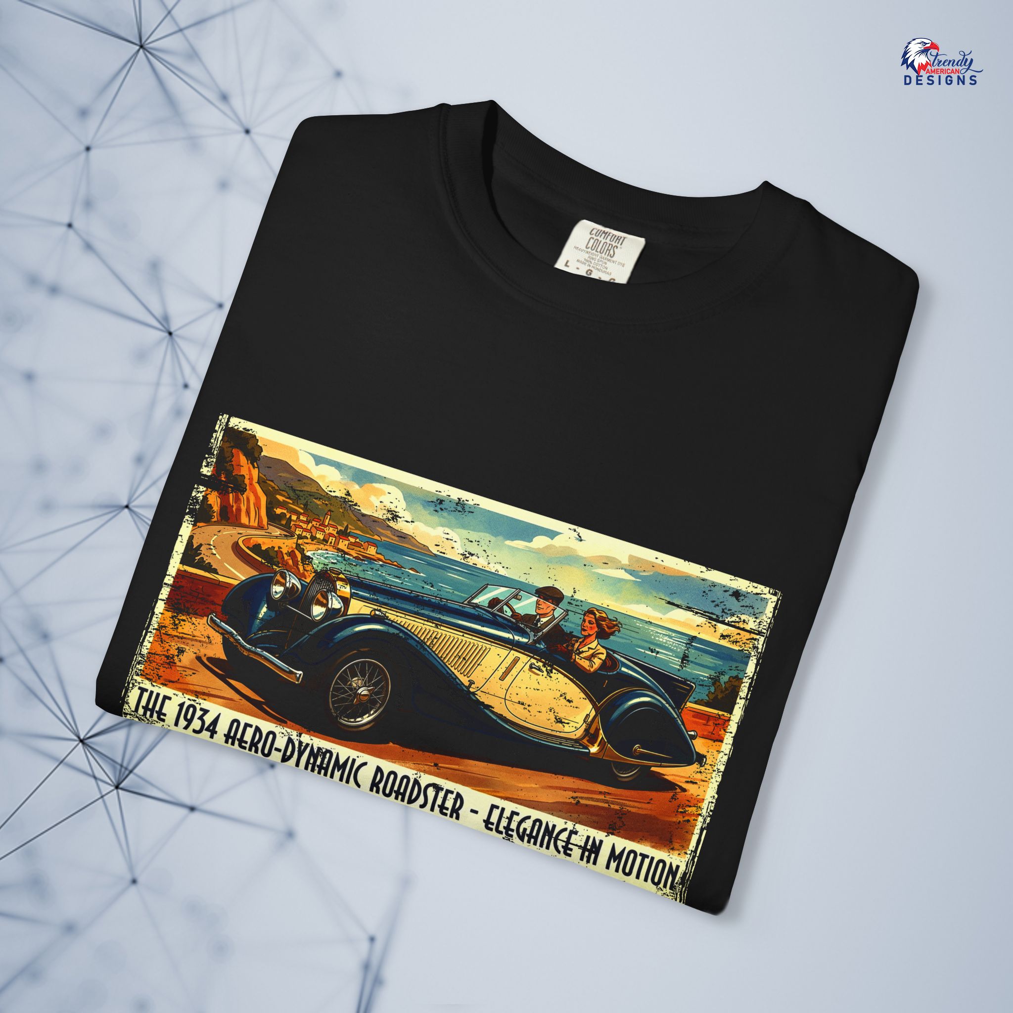 Vintage Roadtrip T-Shirt — Classic 1950s Car Poster Design - Image 2