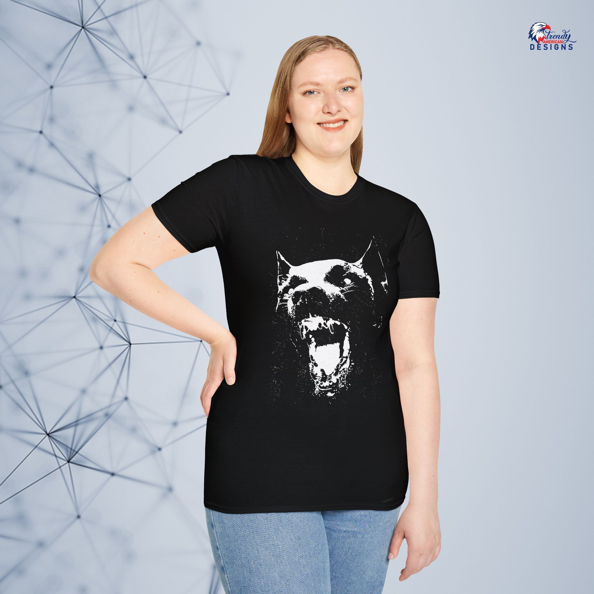 Angry Dog Graphic T-Shirt — 'Angry Dog' Black Illustration Tee - Image 4