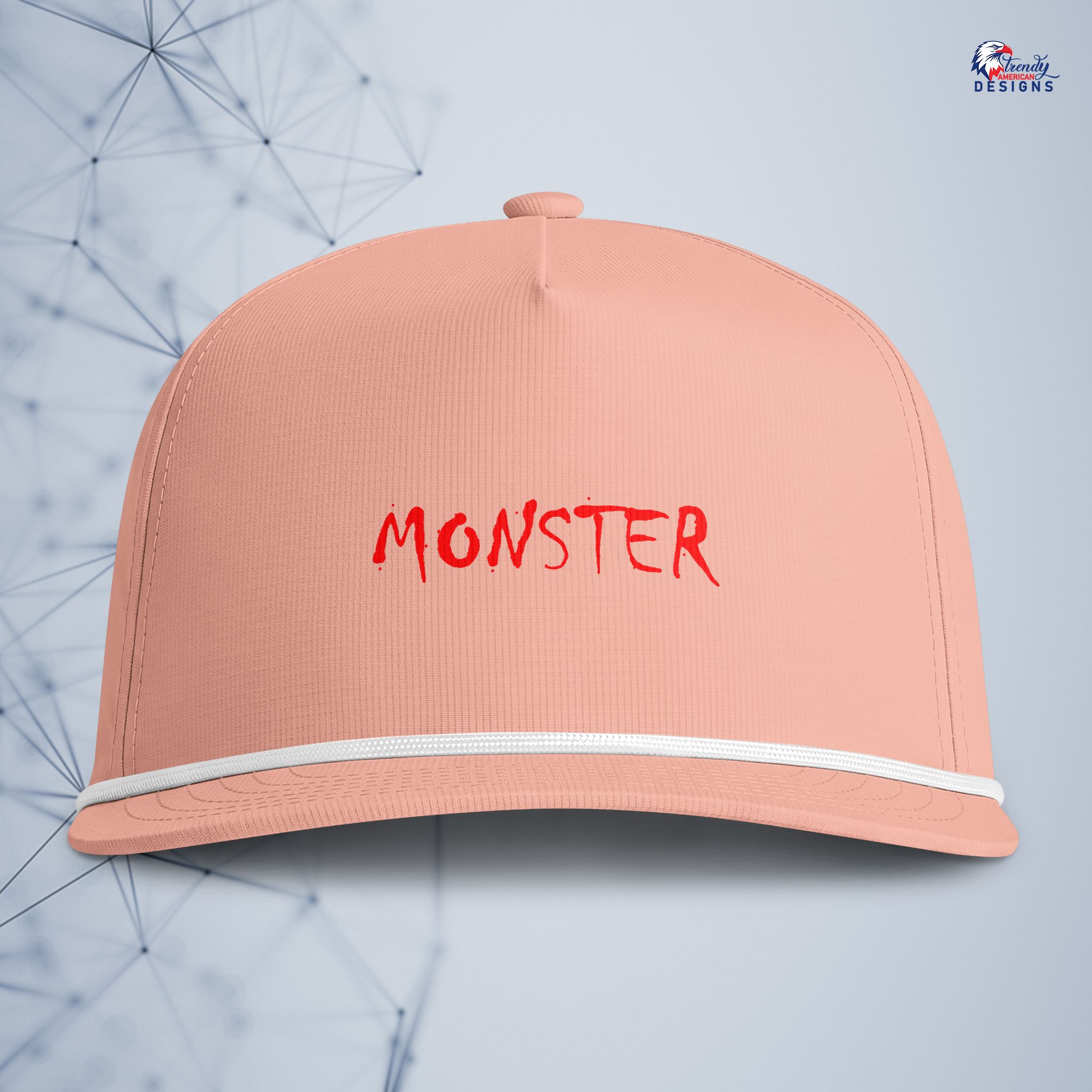 Monster Rope Cap — Sunwashed Embroidered Trucker Hat - Image 2