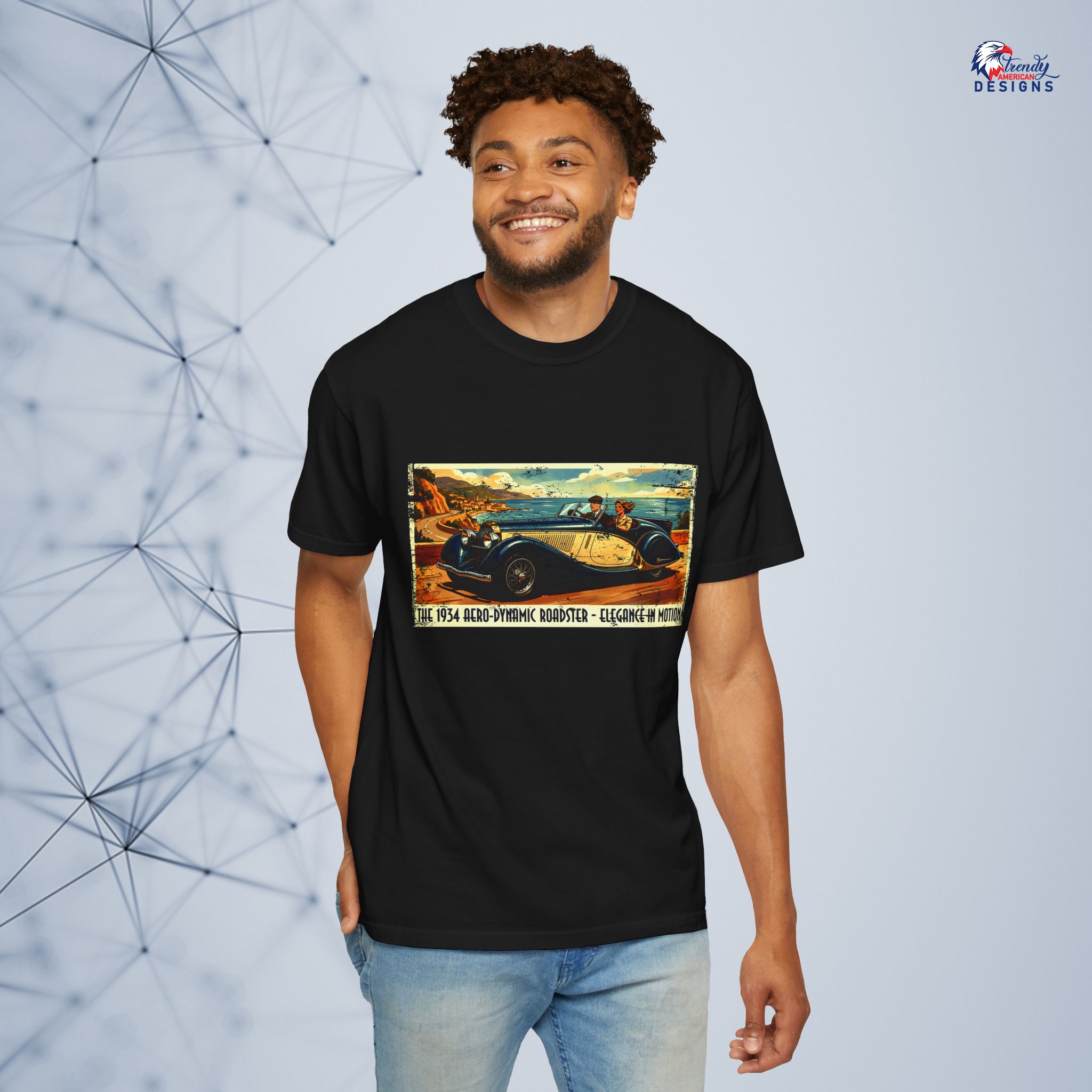 Vintage Roadtrip T-Shirt — Classic 1950s Car Poster Design - Image 4