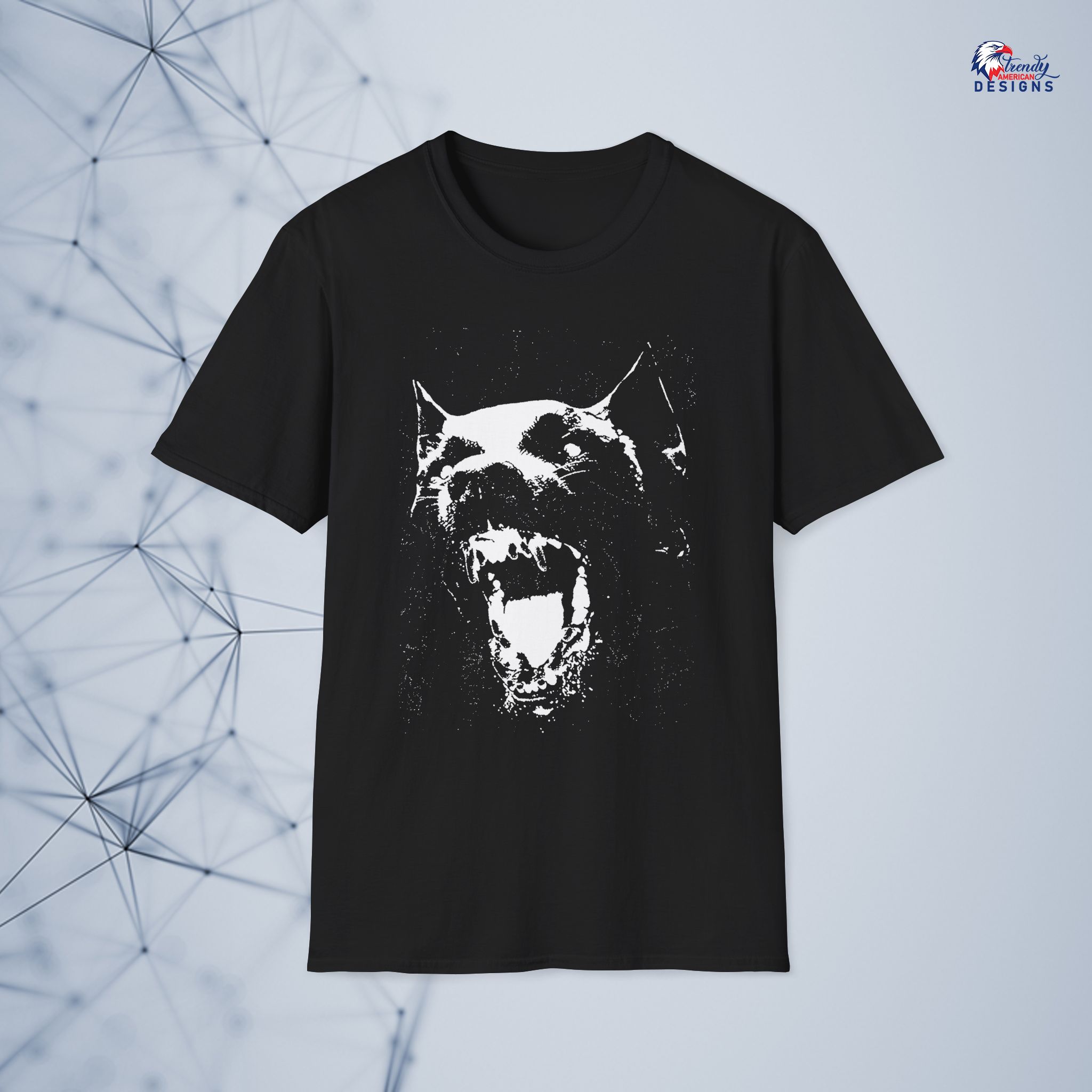 Angry Dog Graphic T-Shirt — 'Angry Dog' Black Illustration Tee - Image 3